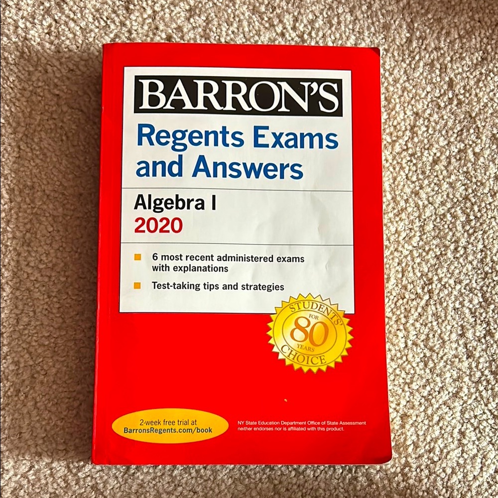 Barron's Regents Exams and Answers Algebra I 2020